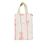 Reusable Bow Baby Wipes Dispenser - Portable Wet Tissue Storage Bag for Travel, Refillable Diaper Wipe Holder for Car and Stroller –Hanging Wet Wipe Pouch（Pink-White）