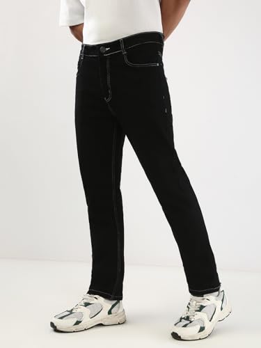 Image of Urbano Fashion Men's Straight Fit Washed Jeans Stretchable