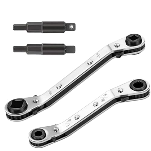 Llave de carraca | Herramienta de servicio para aire acondicionado | Juego de llaves de trinquete de precisión profesional para HVAC, aire acondicionado, hogar, industrial, fontanería