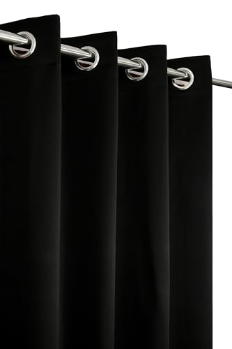 Image of LaVichitra 2 Pieces Premium Blackout Curtains - Thermal Insulated, 3 Layered, 100% Opaque Long Door Curtain - 9 ft, Black