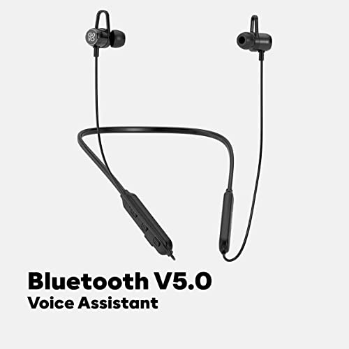 Image of GOVO GOKIXX 421 Bluetooth Wireless Neckband in Ear Earphone with Mic, 10H Long Battery, 10mm Drivers, Magnetic Earbuds, Integrated Controls & Lightweight Design (Platinum Black)