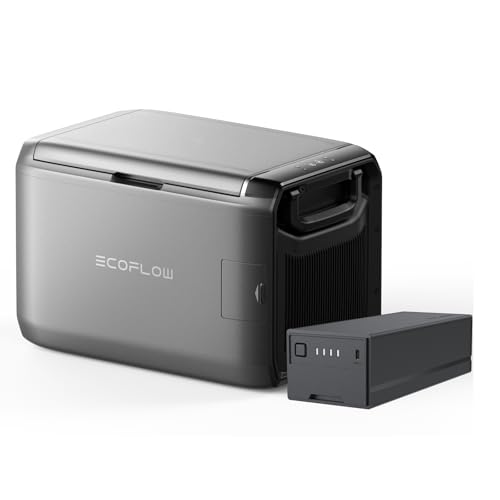 EF ECOFLOW GLACIER Classic 55L Portable Fridge Freezer with Battery 39H Cooling Car Refrigerator Battery Powered with App Control 6 Charging Options Fast&Quiet Electric Cooler for Camping RV