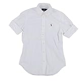 100 % Baumwolle Polo Ralph Lauren Damen Wo Kurzarm Slim Fit Oxford-Hemd Große Weiß