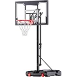Feelwin Basketball Hoop for Kids Youth Adults, Portable Adjustable Height Basketball Goal with Wheels for Outdoor Use,Backyard & Driveway