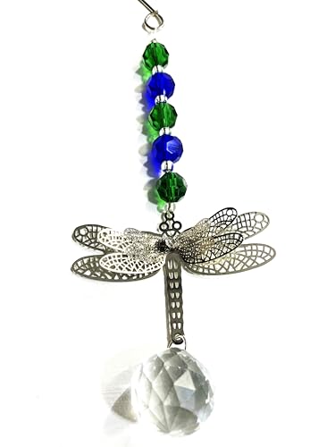 DRAGONFLY CAR CHARM, Dragonfly Suncatcher, Handmade, Gift Wrapped, USA, Ornament, Car Accessory, Mirror Decoration, Dragonfly Gift, Dragonfly Decor,3D