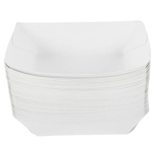 GRIRIW 50Pcs Decorative Food Boats Oil Takeout Containers for Snacks Fries Sushi Portable Sturdy Design for Parties and Restaurants