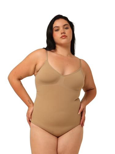 Image of Krvvy Premium Shapewear Bodysuit for Women | Body Shaper With All-Day Comfort, Seamless, Waist Sculpting, Tummy Tucker, Invisible Under Clothes |