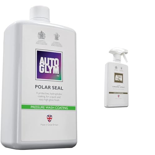 Autoglym Polar Seal, 1L - Thick Snow Foam Pressure Wash Coating For High-Gloss Finish On Your Car Exterior & Rapid Ceramic Spray Ultra Hydrophobic, 500ml