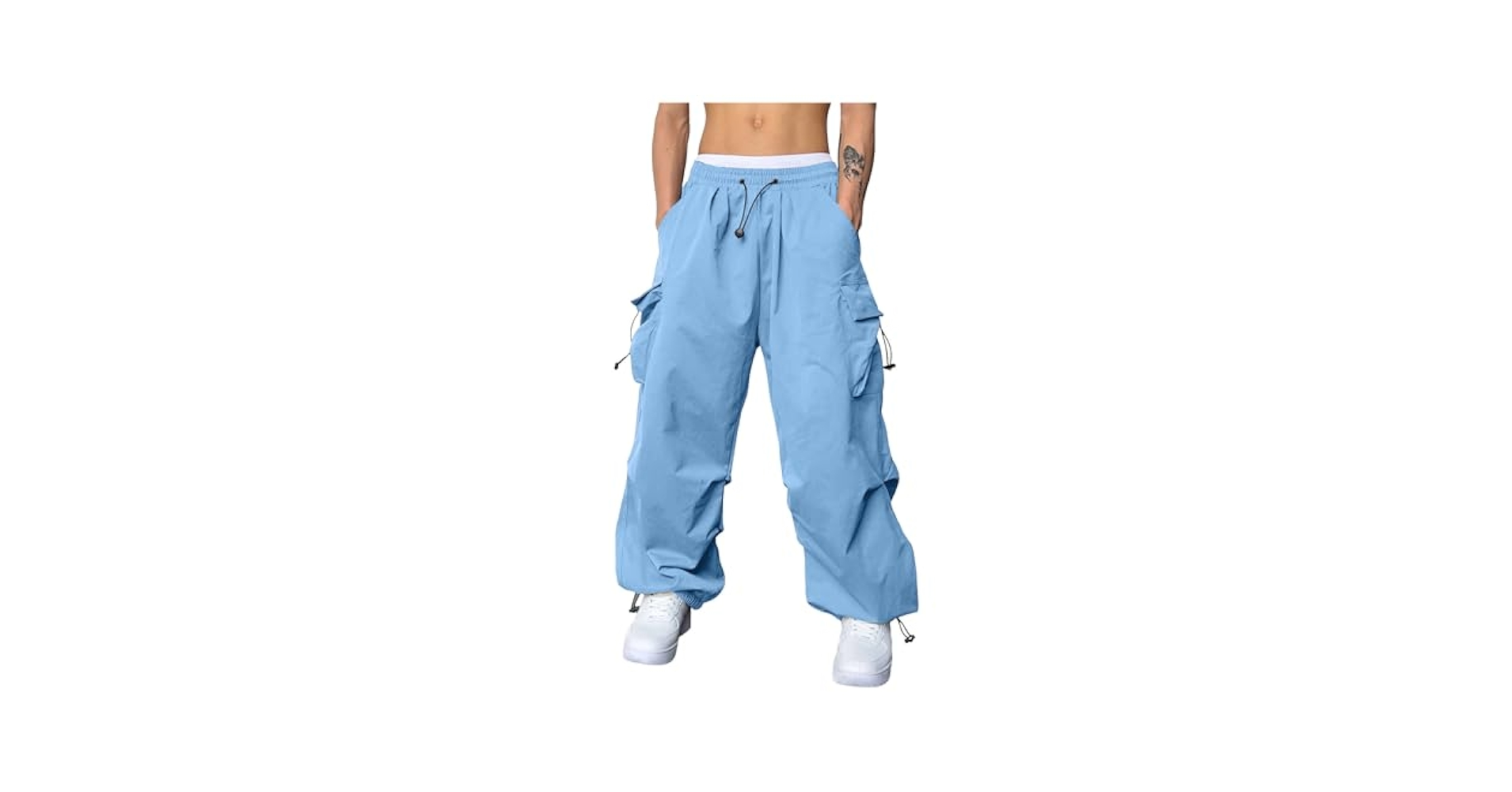 あ*様 archive wide baggy parachute cargo d Women Wide Leg Cargo Pants Parachute Low Waist Baggy Pants