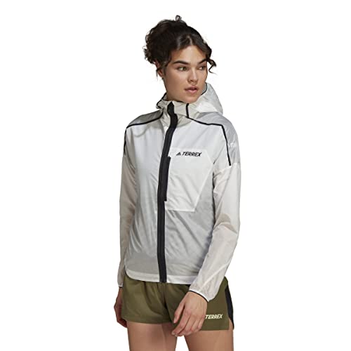 Chaqueta corta viento adidas Agr Ww J impermeable transpirable de running para mujer 4