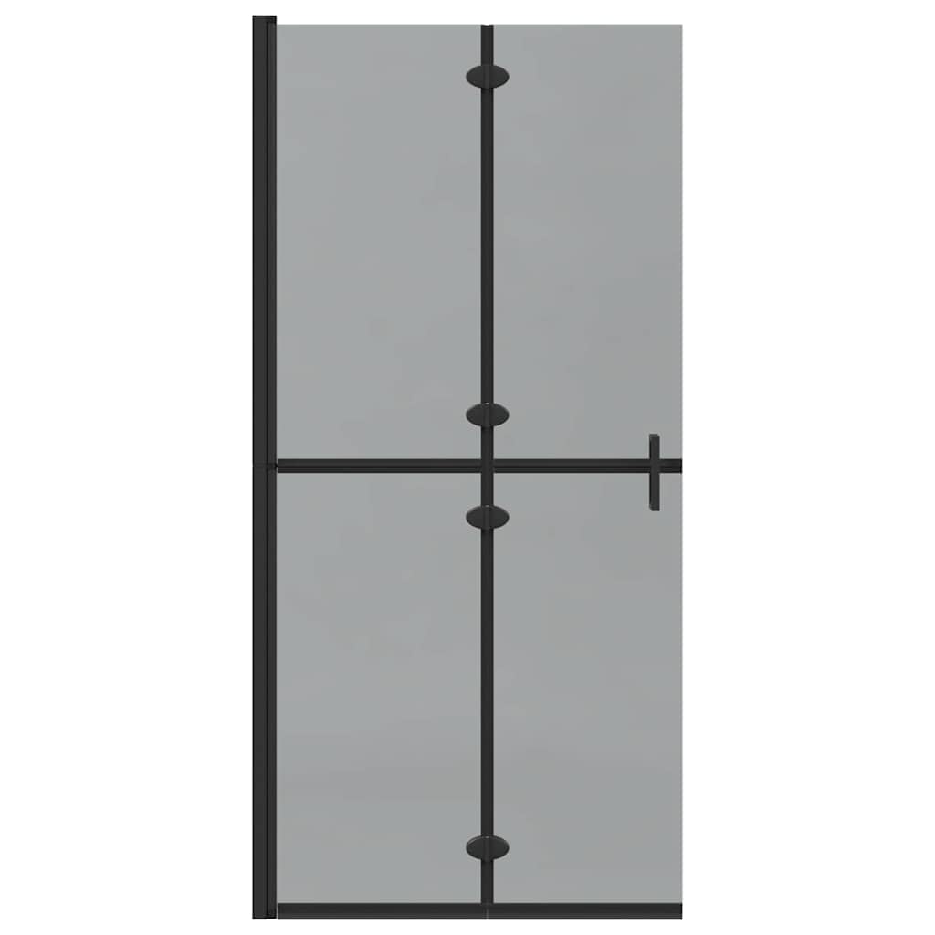 Ścianka prysznicowa Walk-In, czarna, 90 x 6,5 x 190 cm, aluminiowa i szkło hartowane, składana, do łazienki, prysznica, wnęki, bez barier