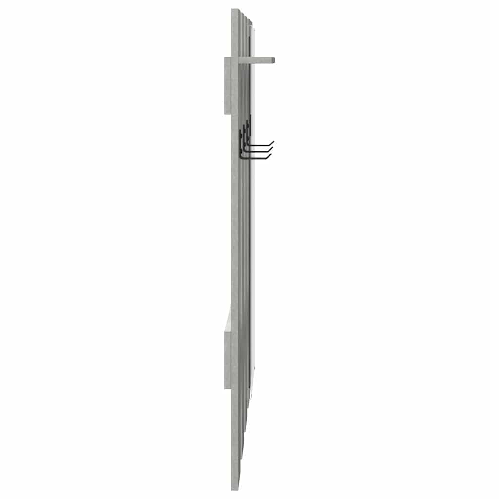 Appendiabiti da Parete Grigio Cemento in Legno 100x10x100 cm | Pannello attaccapanni moderno con ripiani a vista per ingresso e corridoio. Soluzione salvaspazio grigio cemento.