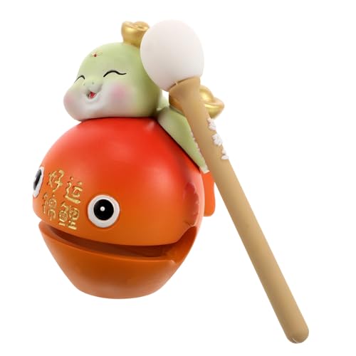 IMIKEYA 可愛い魚形デザインの木製グイロ 音楽なるおちゃ 幼児楽器としても オフィスデスク装飾で集中力アップ リラックス効果とプレゼン