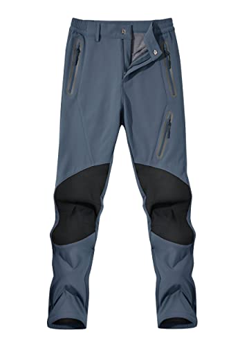 Willit Women s Hiking Pants Fleece Lined Ski Snow Pants Waterproof Softshell Warm Pants Cold Weather Winter Insulated M Grey