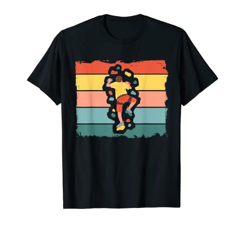 Awesome Retro Wall Climber Rock Mountain Climbing Bouldering Maglietta