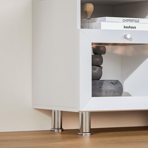 Image of Home Centre | Helios Soho Small TV Unit | Engineered Wood Entertainment Unit | White | 1 Year Warranty