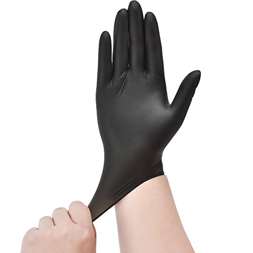 Swiftgrip Disposable Nitrile Exam Gloves, 3-Mil, Black Nitrile Gloves Disposable Latex Free For Medical, Cooking & Esthetician, Food-Safe Rubber Gloves, Powder Free, Non-Sterile, 100-Ct Box (Medium) #TOP1