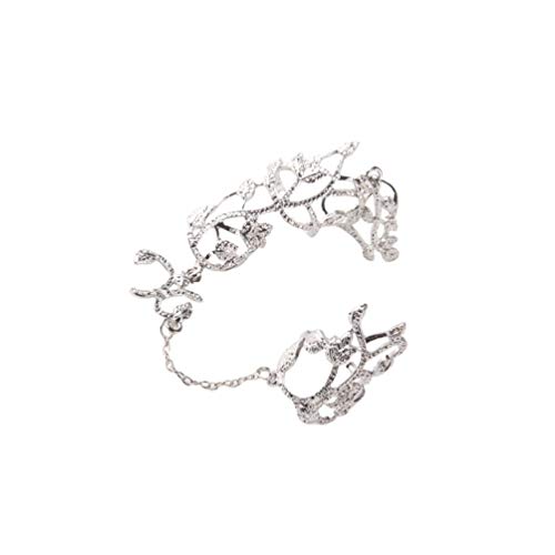 Holibanna Trendy Rings Trendy Rings Trendy Rings 1Pc Conjoined Chain Ring Hollow Alloy Flower Leaf Opening Ring For Women Ladies () Women’s Rings Women’s Rings Women’s Rings #TOP12