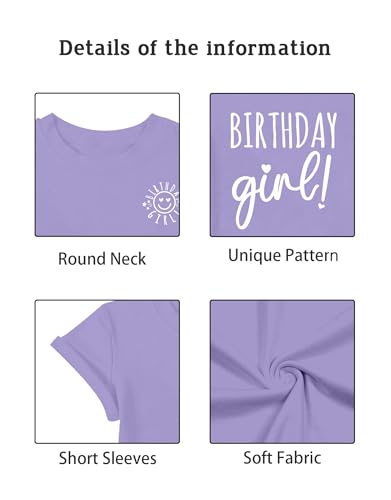 Image of YHHR Birthday Girl Shirt Tie Dye Girls Birthday Shirts 7-14 Year Kids Tops
