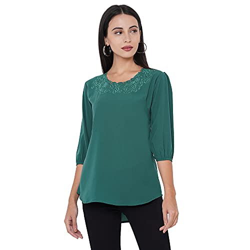 Image of GO-4 IT Women's Top with Cutwork Embroidery in Neck