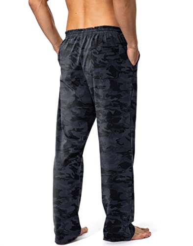 Image of Pudolla Men's Cotton Yoga Sweatpants Athletic Lounge Pants Open Bottom Casual Jersey Pants for Men with Pockets