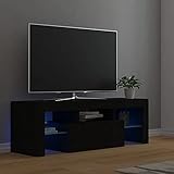 colour_text vidaXL Mueble para TV con Luces LED Soporte Armario Aparador Estante Salón Sala de Estar Decoración Entretenimiento Negro 120x35x40 cm