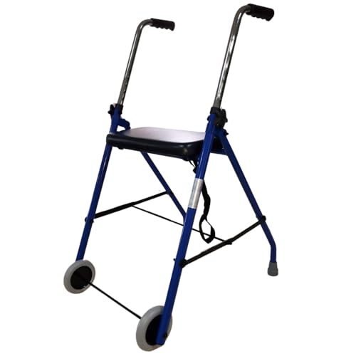 INKO MOBILITY MODELO A03, ANDADOR PARA ANCIANOS,MATERIAL ACERO, EMPUÑADURAS ERGONÓMICAS, LIGERO, ASIENTO, COLOR AZUL, AJUSTABLE, PLEGABLE, RESISTENTE, PESO SOPORTADO HASTA 100KG ANDADOR PARA ADULTOS