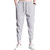 JEsilunmaMY Lightweight Sweatpant for Men Elastic Waist Ice Silk Stretch Jogger Pants Athletic Workout Summer Lounge Pants (Grey2,Large)