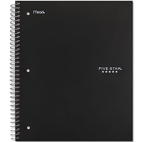 Five Star Spiral Notebook, 6 Pack, 1 Subject, Wide Ruled Paper, Fights Ink Bleed, Water Resistant Cover, 8-1/2" X 10", 100 Sheets, Assorted Colors Will Vary (38042) #TOP5