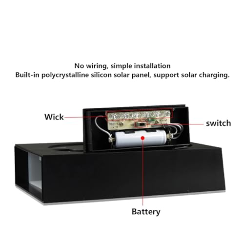 Placa de luces de dirección solar con número LED para pared exterior 6