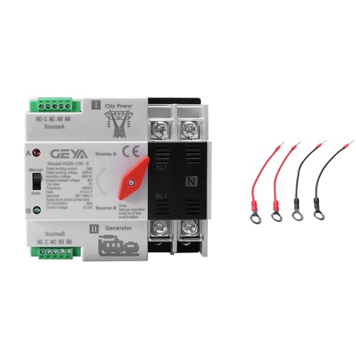 IGEYAPA ATS Interruptor Fotovoltaico AC 100A Interruptor Solar Automático Trasferimento W2R 2P 110V Doble Alimentación Adecuada Para UPS Industriales Y Domésticas