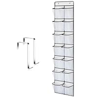 Tsathoggua Organizer über der Tür für Schuhe, Schuhregal Tür Hängend mit 2 Haken, Schuhaufbewahrung Hängend Platzsparend, Schuh Organizer für Schrank, Schlafzimmer, Badezimmer (14 Taschen Weiß)