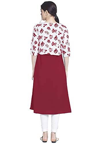 Image of Women's Crepe A-Line Kurta, Orange