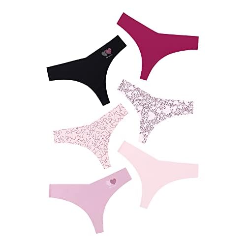 DEANGELMON Seamless Thongs for Women No Show Thong Underwear Women Comfortable Multiple Pack X-Small Basic-6pack