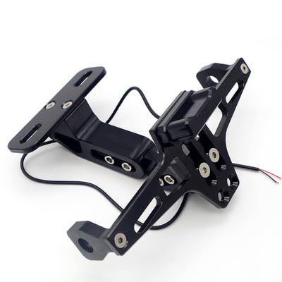 MXQCLSA Support de Plaque Moto, for Suzuki GSX-S125 Cadre d'immatriculation réglable Moto Porte-Plaque numéro avec lumière LED,A