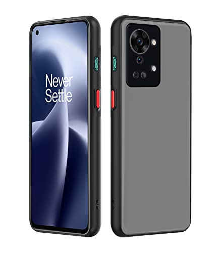 Image of Pikkme Oneplus Nord 2T 5G Back Cover | Hybrid Smoked Back | Full Camera Protection | Raised Edges | Super Soft-Touch | Bumper Case for Oneplus Nord 2T 5G (Black)