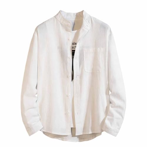 Chemise en lin à manches longues homme coupe droite classique pour l'été