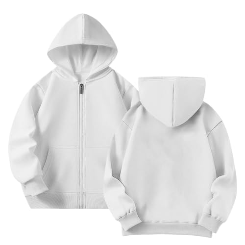 XINGJIAARTS Girls Zip Up Hoodie and Sweatpants Athletic Jogger Tracksuit Clothing Sets Sportswear Fall Trendy School Outfits White 13 Years - image 4