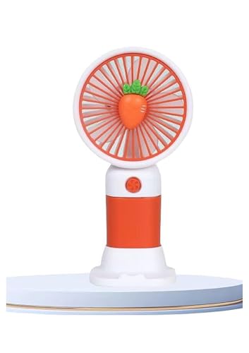 Image of Portable USB Hand Fan with Rechargeable Battery - Mini Personal Cooling Fan with Stand for Home, Office, Travel & Outdoor Use (Multicolor) - any color