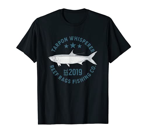 Reef Rags Tarpon Whisperer Deep Sea Saltwater Fishing T-Shirt, Black