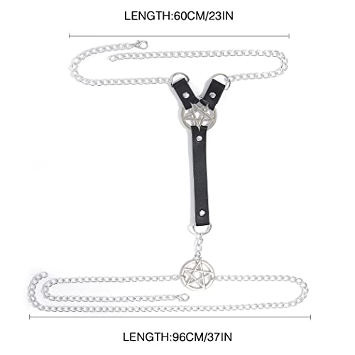 Bodiy Body Chain For Women Gothic Waist Chain Belt Punk Pentagram Rave Body Jewelry Accessory Halloween Party #TOP1