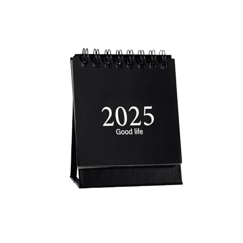 Shnmersy 2025年 卓上カレンダー ミニカレンダー 卓上デザイン シンプル 実用的 書き込み 月予定表 5.7x7.6x10.4cm 小型卓上カレンダー ポータブル おしゃれ 学校 オフィス 家庭用 新年 贈り物 (ブラック*4個)