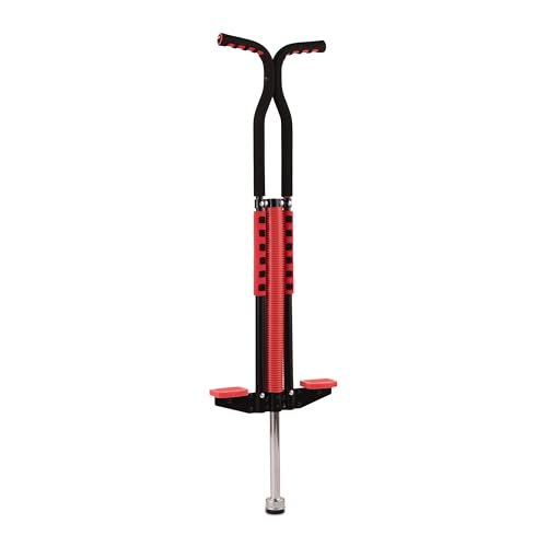 Relaxdays Pogo-Stick Robuste Enfant jusqu'à 60 kg, extérieur, 103x29x6 cm, Rouge