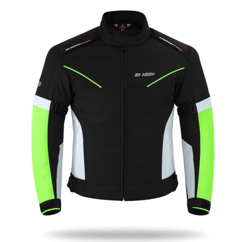 BI ESSE Giacca Giubbino Tessuto Moto Scooter Viaggio Sfodrabile Ventilata (IT, Testo, M, Regular, Regular, Fluo)