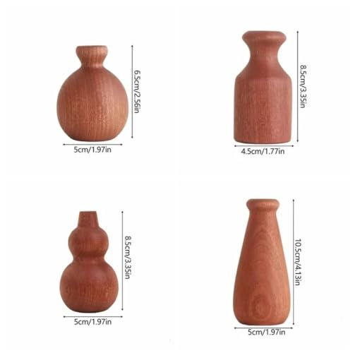 Vase en bois de fleurs séchées minimaliste pot solide salon