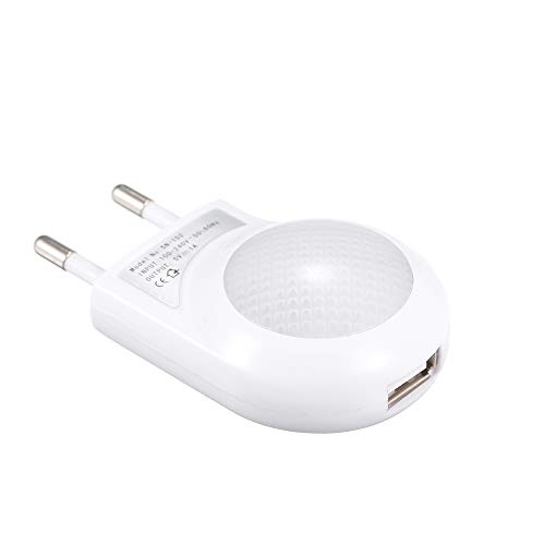 Lixada AC110-240V 0.7W Plug-in USB portátil Mini LED Caracol Luz noturna para quarto de crianças de