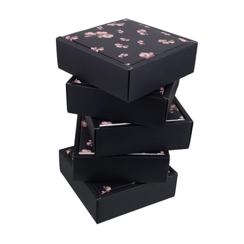 Beavorty Caja De 5 Unidades Para Empaquetar Bufandas Para Pequeñas Empresas Corbatas A Rayas Joyas Organizador De Joyas Cartón Y Negro