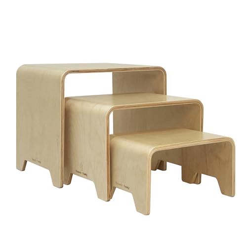 Damoch Family™ Multipurpose Kids Table and Stools 3pcs Set for Toddlers and Children, Stackable and Minimal Design, So Functional for Different Scenarios, Beautiful Fit for Home and Kindergarten Use