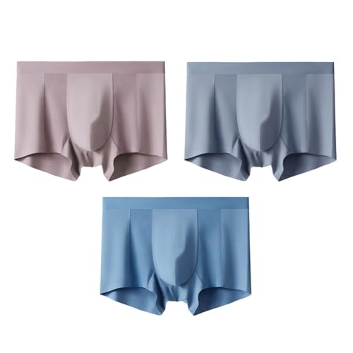 LARDROK Men's Ice Silk Boxer Briefs Breathable Mesh Underwear with U-Pouch, Seamless & Moisture-Wicking Modal Men's Boxers