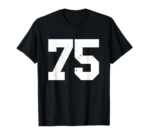 #75 Sports Fan Player Camiseta Número 75 Ganador del juego Lucky Camiseta